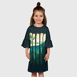 Платье клеш для девочки Green Life, цвет: 3D-принт — фото 2