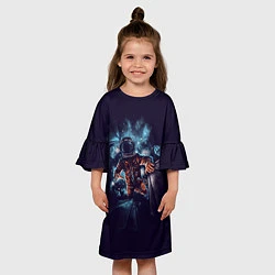 Платье клеш для девочки Неизвестная галактика, цвет: 3D-принт — фото 2