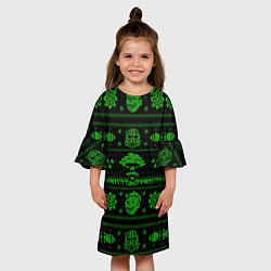 Платье клеш для девочки Ядерная зима, цвет: 3D-принт — фото 2