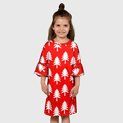 Платье клеш для девочки Ёлочки, цвет: 3D-принт — фото 2