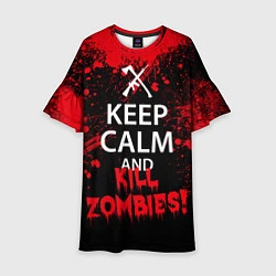 Платье клеш для девочки Keep Calm & Kill Zombies, цвет: 3D-принт