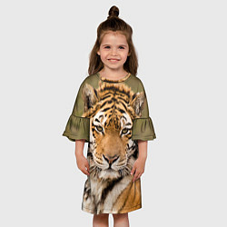 Платье клеш для девочки Милый тигр, цвет: 3D-принт — фото 2