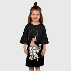 Платье клеш для девочки GTA Vice City, цвет: 3D-принт — фото 2