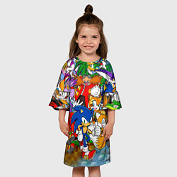Платье клеш для девочки Sonic Stories, цвет: 3D-принт — фото 2