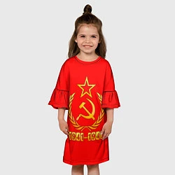 Платье клеш для девочки День Победы, цвет: 3D-принт — фото 2
