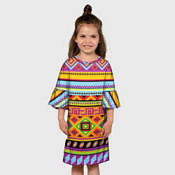 Платье клеш для девочки Этнический орнамент, цвет: 3D-принт — фото 2