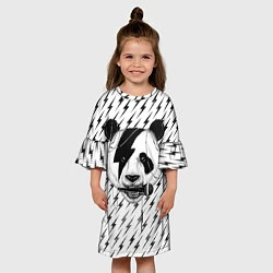 Платье клеш для девочки Панда вокалист, цвет: 3D-принт — фото 2
