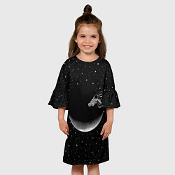 Платье клеш для девочки Астронавт байкер, цвет: 3D-принт — фото 2