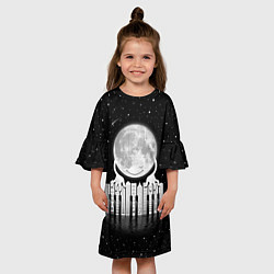Платье клеш для девочки Лунная мелодия, цвет: 3D-принт — фото 2