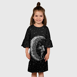 Платье клеш для девочки Лунный шахтер, цвет: 3D-принт — фото 2