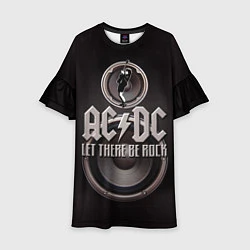 Платье клеш для девочки AC/DC: Let there be rock, цвет: 3D-принт