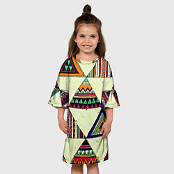 Платье клеш для девочки Индейские мотивы, цвет: 3D-принт — фото 2