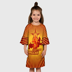 Платье клеш для девочки Советская Россия, цвет: 3D-принт — фото 2