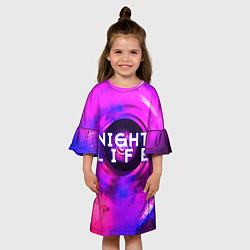 Платье клеш для девочки Night life, цвет: 3D-принт — фото 2