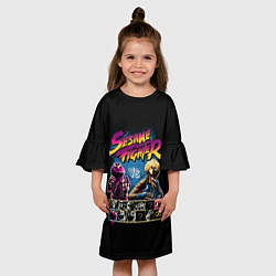 Платье клеш для девочки Sesame Fighter, цвет: 3D-принт — фото 2