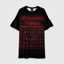Платье клеш для девочки Stranger Things: alphabet, цвет: 3D-принт