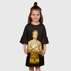 Платье клеш для девочки Дольф Лундгрен, цвет: 3D-принт — фото 2