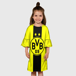 Платье клеш для девочки BVB FC: Yellow line, цвет: 3D-принт — фото 2