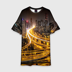 Платье клеш для девочки Шанхай - авторазвязка, цвет: 3D-принт