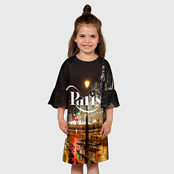 Платье клеш для девочки Night Paris, цвет: 3D-принт — фото 2