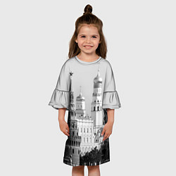 Платье клеш для девочки Москва: Кремль, цвет: 3D-принт — фото 2