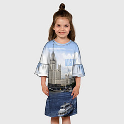 Платье клеш для девочки Москва река, цвет: 3D-принт — фото 2