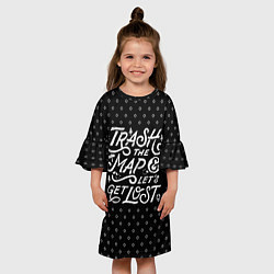 Платье клеш для девочки Trash the Map, цвет: 3D-принт — фото 2
