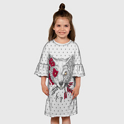 Платье клеш для девочки Волчья ярость, цвет: 3D-принт — фото 2