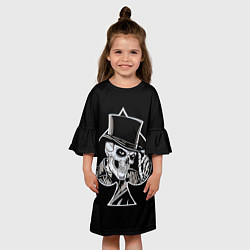 Платье клеш для девочки Скелетон, цвет: 3D-принт — фото 2
