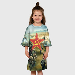 Платье клеш для девочки Наступление советской армии, цвет: 3D-принт — фото 2