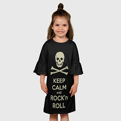 Платье клеш для девочки Keep Calm & Rock'n'Roll, цвет: 3D-принт — фото 2