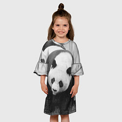 Платье клеш для девочки Большая панда, цвет: 3D-принт — фото 2
