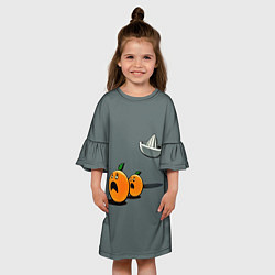 Платье клеш для девочки Погоня, цвет: 3D-принт — фото 2