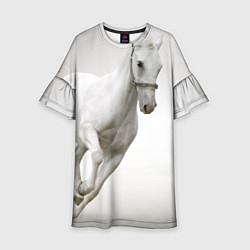 Платье клеш для девочки Белый конь, цвет: 3D-принт