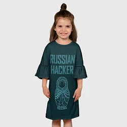 Платье клеш для девочки Русский хакер, цвет: 3D-принт — фото 2