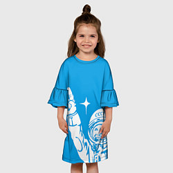 Платье клеш для девочки Гагарин рокер, цвет: 3D-принт — фото 2