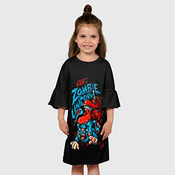 Платье клеш для девочки Zombie Unicorn, цвет: 3D-принт — фото 2