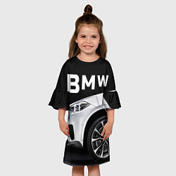 Платье клеш для девочки BMW: White Style, цвет: 3D-принт — фото 2