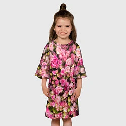Платье клеш для девочки Розовый рай, цвет: 3D-принт — фото 2