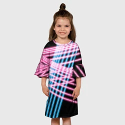 Платье клеш для девочки Неон, цвет: 3D-принт — фото 2