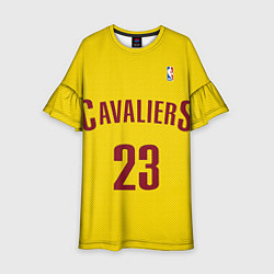 Платье клеш для девочки Cavaliers Cleveland 23: Yellow, цвет: 3D-принт