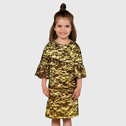 Платье клеш для девочки Золотой, цвет: 3D-принт — фото 2
