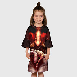 Платье клеш для девочки Атака Титанов, цвет: 3D-принт — фото 2