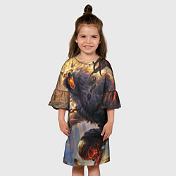 Платье клеш для девочки Оборотень, цвет: 3D-принт — фото 2