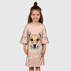 Платье клеш для девочки Pembroke welsh Corgi, цвет: 3D-принт — фото 2