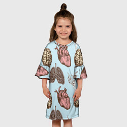 Платье клеш для девочки Органы, цвет: 3D-принт — фото 2