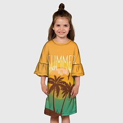 Платье клеш для девочки Летний пляж, цвет: 3D-принт — фото 2