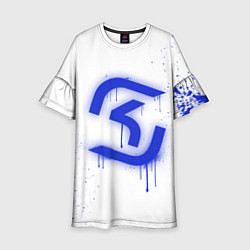 Платье клеш для девочки SK Gaming: White collection, цвет: 3D-принт