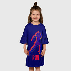 Платье клеш для девочки Спортивный бег!, цвет: 3D-принт — фото 2