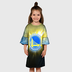 Платье клеш для девочки Golden State Warriors 4, цвет: 3D-принт — фото 2